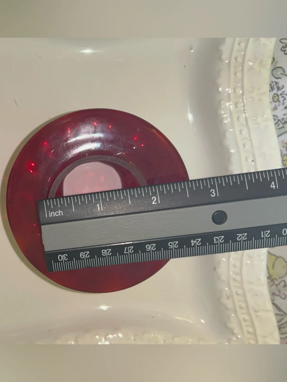 Vintage ruby red glass lamp shades 3.5 inches tall Set 2
